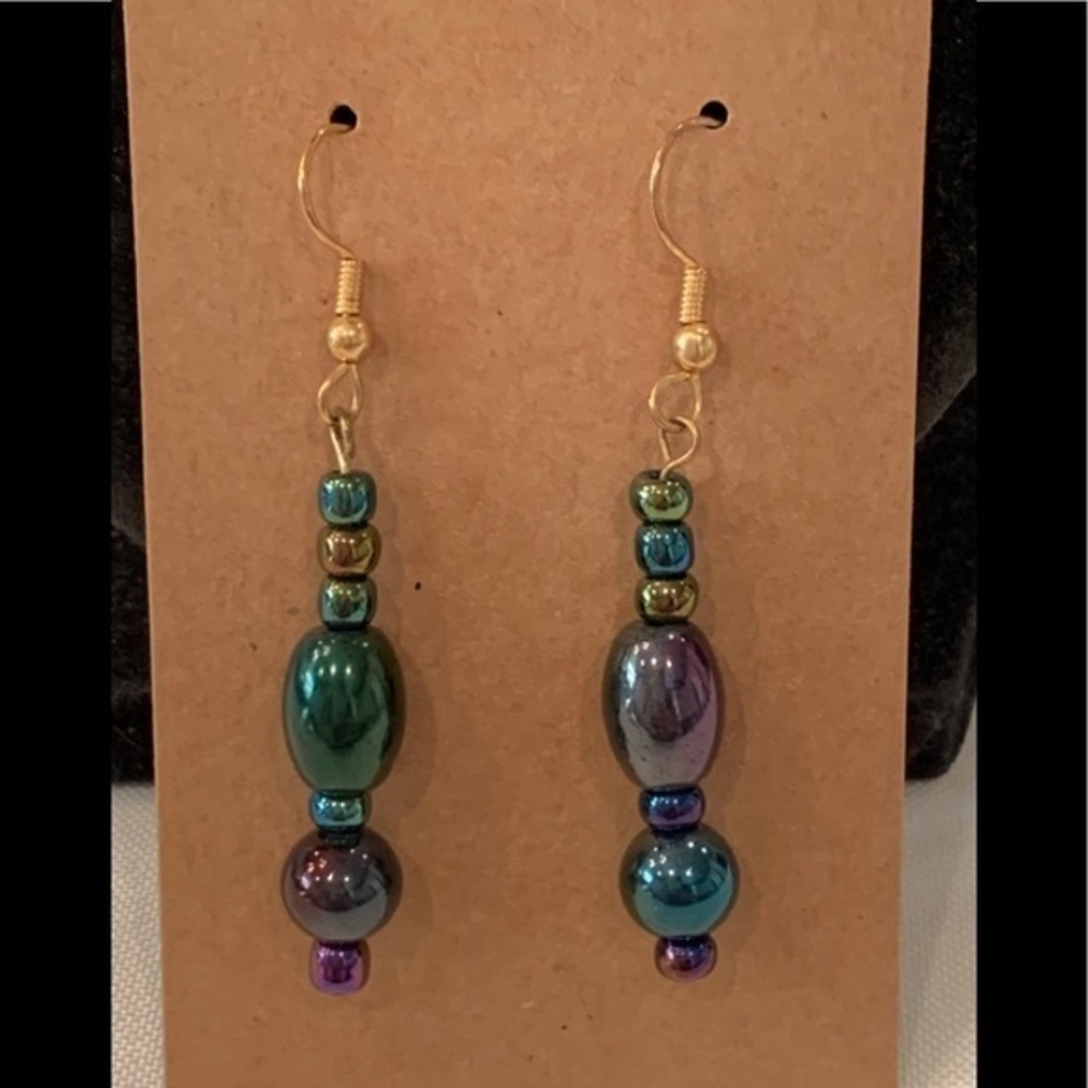๐5/25 glass round bead dangle drop